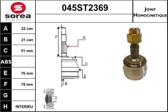 STARTCAR 045ST2369 - Jeu de joints, arbre de transmission cwaw.fr