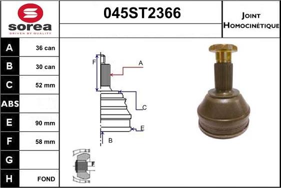 STARTCAR 045ST2366 - Jeu de joints, arbre de transmission cwaw.fr