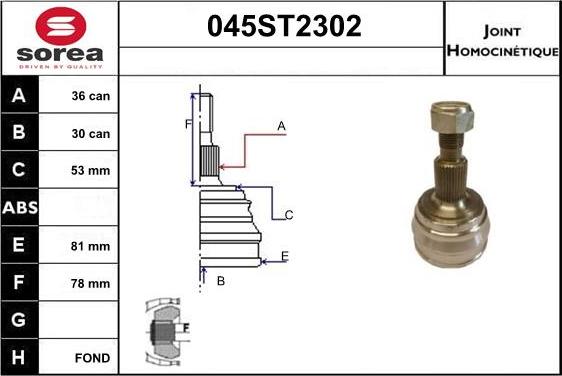 STARTCAR 045ST2302 - Jeu de joints, arbre de transmission cwaw.fr