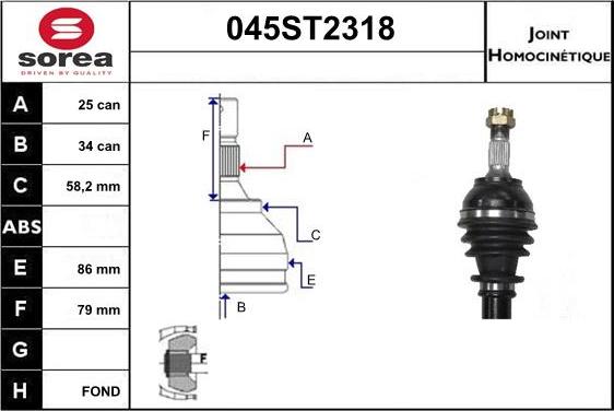 STARTCAR 045ST2318 - Jeu de joints, arbre de transmission cwaw.fr