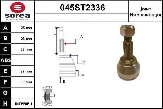 STARTCAR 045ST2336 - Jeu de joints, arbre de transmission cwaw.fr