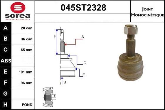 STARTCAR 045ST2328 - Jeu de joints, arbre de transmission cwaw.fr