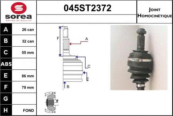 STARTCAR 045ST2372 - Jeu de joints, arbre de transmission cwaw.fr