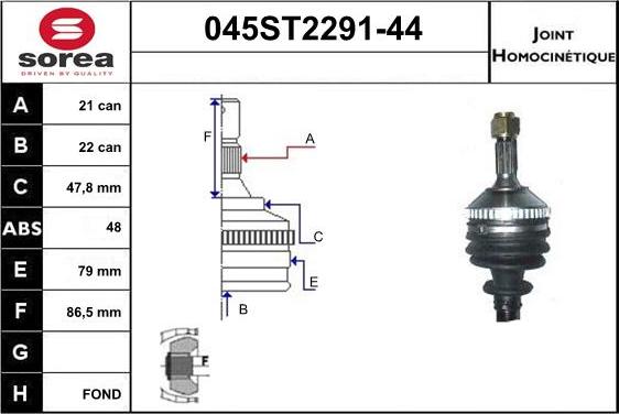 STARTCAR 045ST2291-44 - Jeu de joints, arbre de transmission cwaw.fr