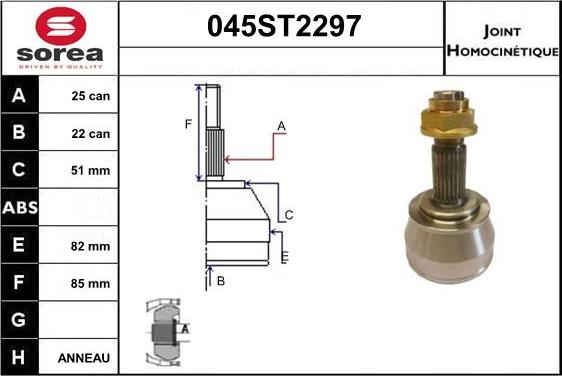 STARTCAR 045ST2297 - Jeu de joints, arbre de transmission cwaw.fr