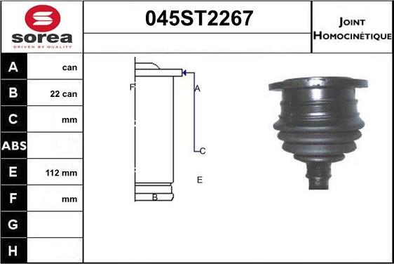 STARTCAR 045ST2267 - Jeu de joints, arbre de transmission cwaw.fr