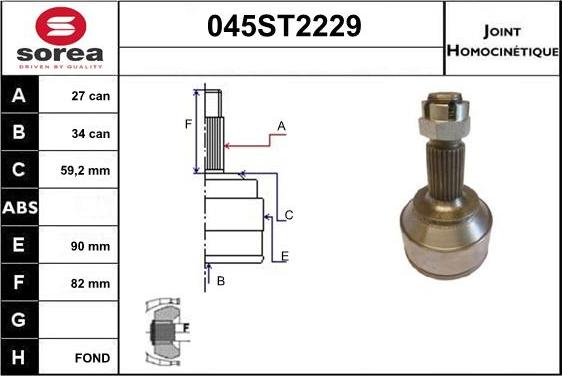 STARTCAR 045ST2229 - Jeu de joints, arbre de transmission cwaw.fr