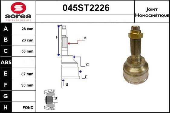 STARTCAR 045ST2226 - Jeu de joints, arbre de transmission cwaw.fr