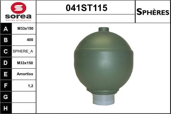 STARTCAR 041ST115 - Accumulateur de pression, suspension / amortissement cwaw.fr