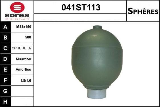 STARTCAR 041ST113 - Accumulateur de pression, suspension / amortissement cwaw.fr