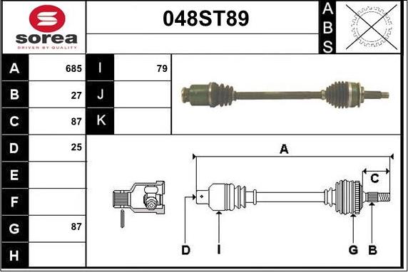 STARTCAR 048ST89 - Arbre de transmission cwaw.fr