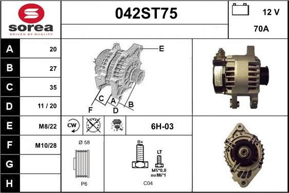 STARTCAR 042ST75 - Alternateur cwaw.fr