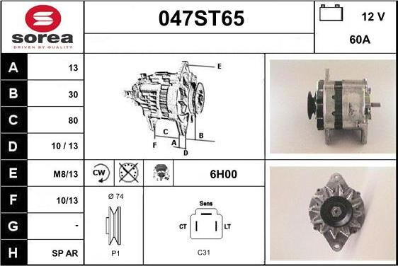 STARTCAR 047ST65 - Alternateur cwaw.fr