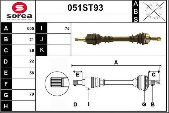 STARTCAR 051ST93 - Arbre de transmission cwaw.fr