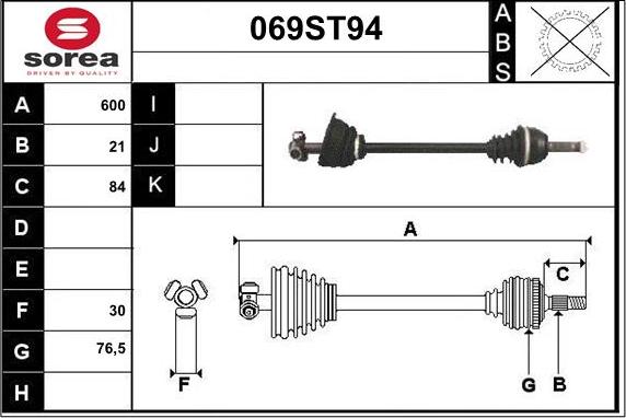 STARTCAR 069ST94 - Arbre de transmission cwaw.fr