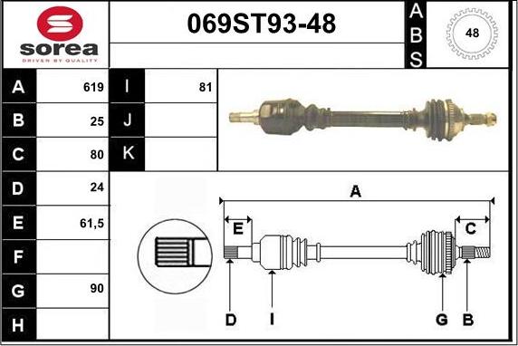 STARTCAR 069ST93-48 - Arbre de transmission cwaw.fr