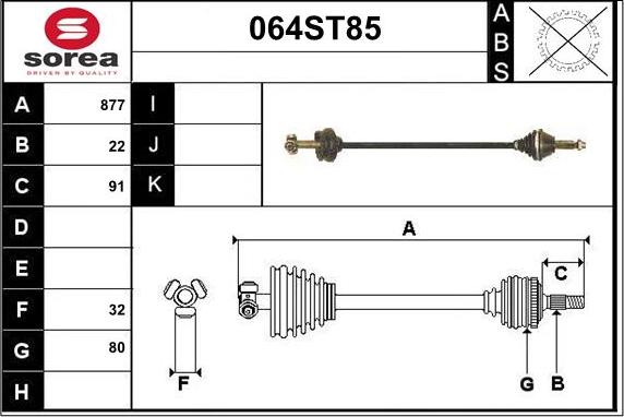 STARTCAR 064ST85 - Arbre de transmission cwaw.fr