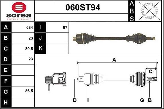 STARTCAR 060ST94 - Arbre de transmission cwaw.fr