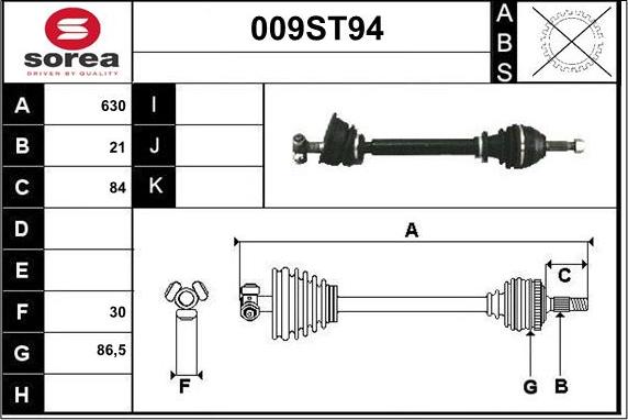 STARTCAR 009ST94 - Arbre de transmission cwaw.fr