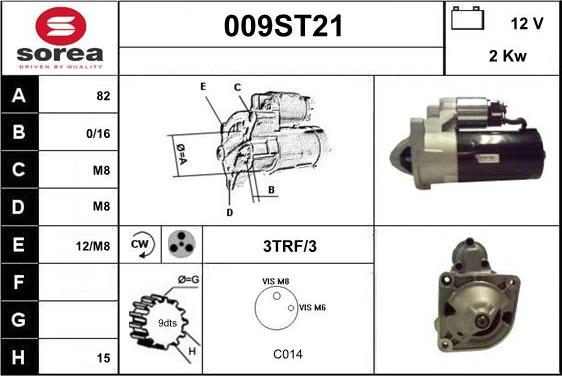 STARTCAR 009ST21 - Démarreur cwaw.fr