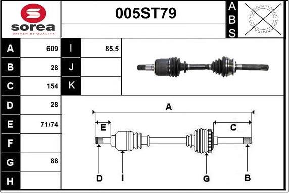 STARTCAR 005ST79 - Arbre de transmission cwaw.fr