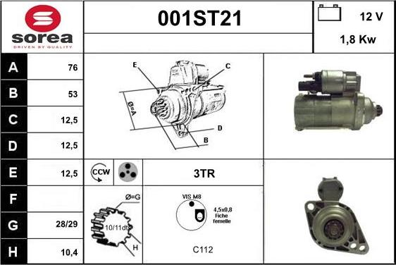 STARTCAR 001ST21 - Démarreur cwaw.fr