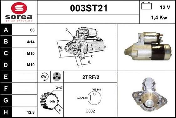 STARTCAR 003ST21 - Démarreur cwaw.fr