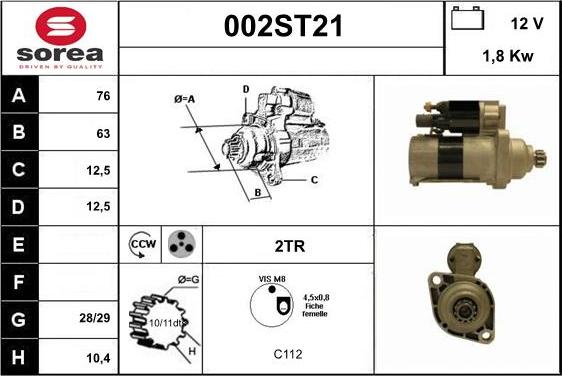 STARTCAR 002ST21 - Démarreur cwaw.fr