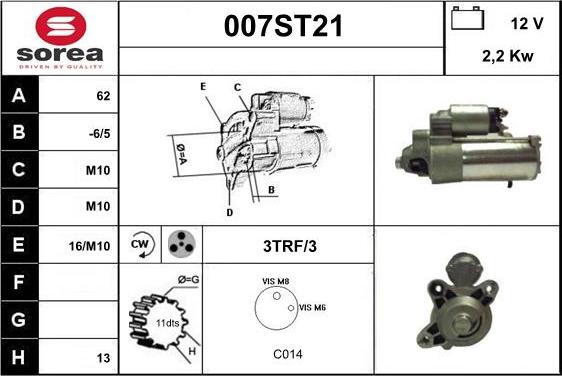 STARTCAR 007ST21 - Démarreur cwaw.fr