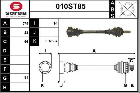 STARTCAR 010ST85 - Arbre de transmission cwaw.fr