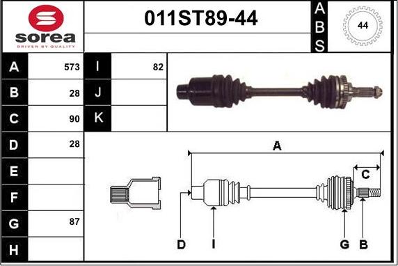 STARTCAR 011ST89-44 - Arbre de transmission cwaw.fr