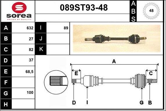 STARTCAR 089ST93-48 - Arbre de transmission cwaw.fr