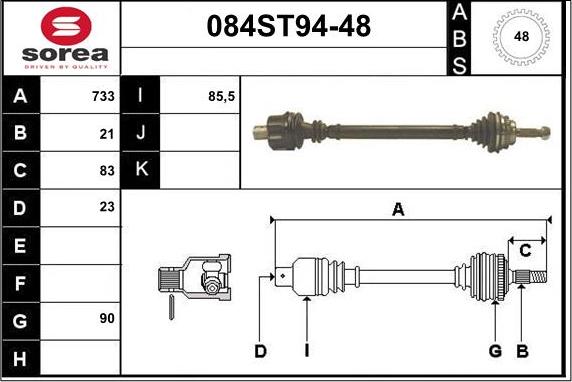 STARTCAR 084ST94-48 - Arbre de transmission cwaw.fr