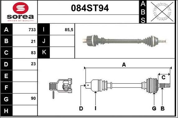 STARTCAR 084ST94 - Arbre de transmission cwaw.fr