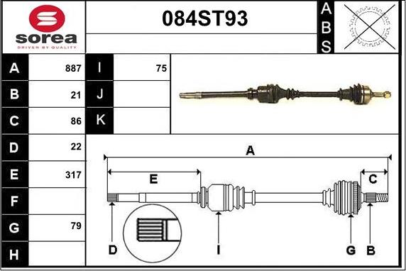 STARTCAR 084ST93 - Arbre de transmission cwaw.fr