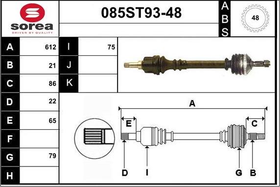 STARTCAR 085ST93-48 - Arbre de transmission cwaw.fr