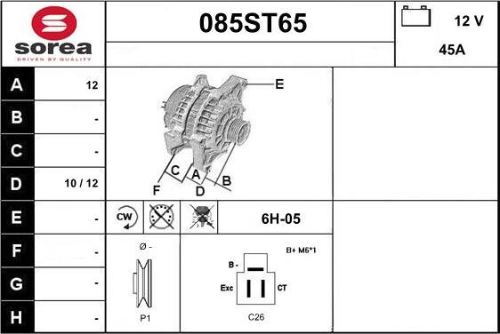 STARTCAR 085ST65 - Alternateur cwaw.fr