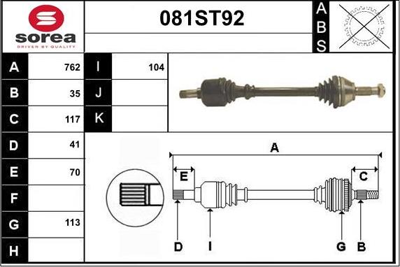 STARTCAR 081ST92 - Arbre de transmission cwaw.fr