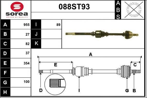 STARTCAR 088ST93 - Arbre de transmission cwaw.fr