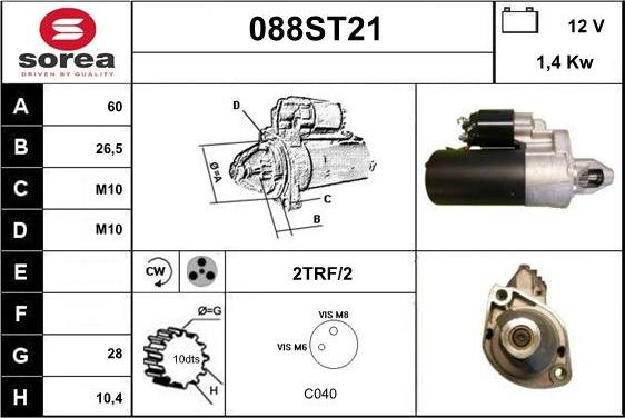 STARTCAR 088ST21 - Démarreur cwaw.fr