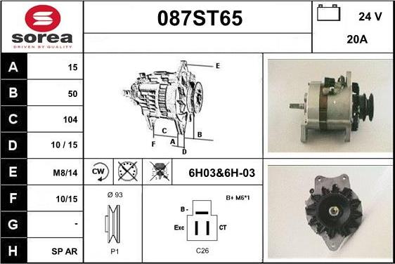 STARTCAR 087ST65 - Alternateur cwaw.fr