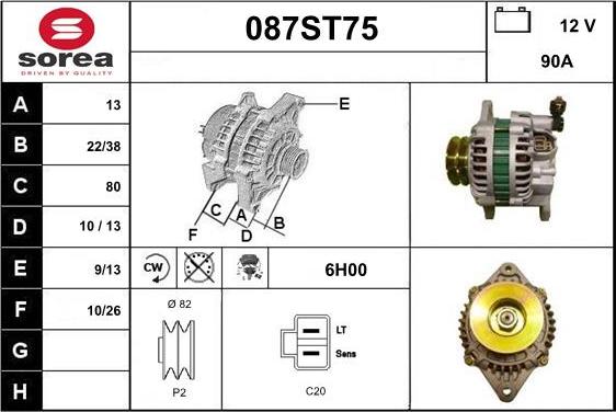 STARTCAR 087ST75 - Alternateur cwaw.fr