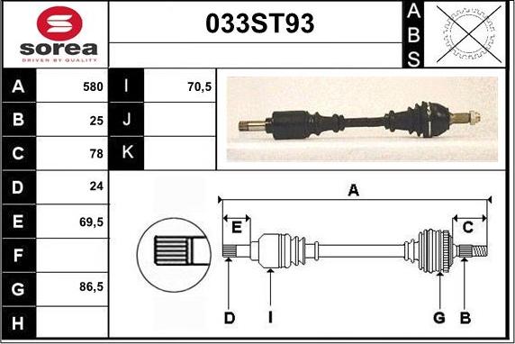 STARTCAR 033ST93 - Arbre de transmission cwaw.fr