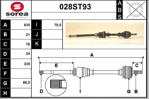 STARTCAR 028ST93 - Arbre de transmission cwaw.fr