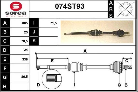 STARTCAR 074ST93 - Arbre de transmission cwaw.fr