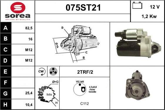 STARTCAR 075ST21 - Démarreur cwaw.fr