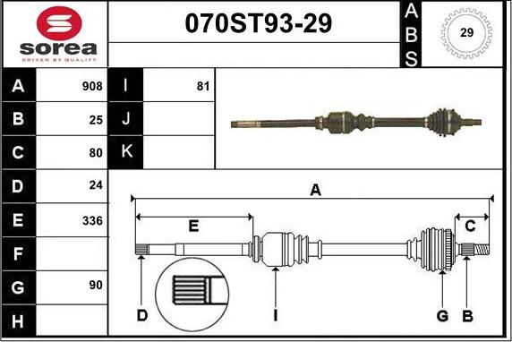 STARTCAR 070ST93-29 - Arbre de transmission cwaw.fr