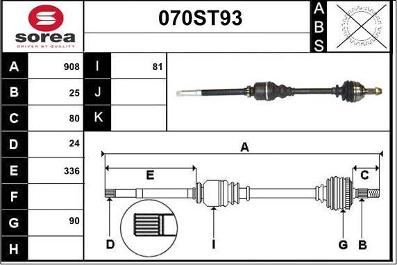 STARTCAR 070ST93 - Arbre de transmission cwaw.fr