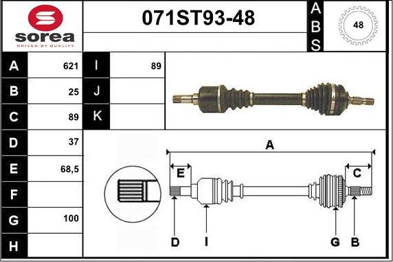 STARTCAR 071ST93-48 - Arbre de transmission cwaw.fr