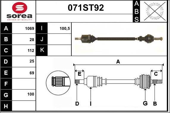 STARTCAR 071ST92 - Arbre de transmission cwaw.fr